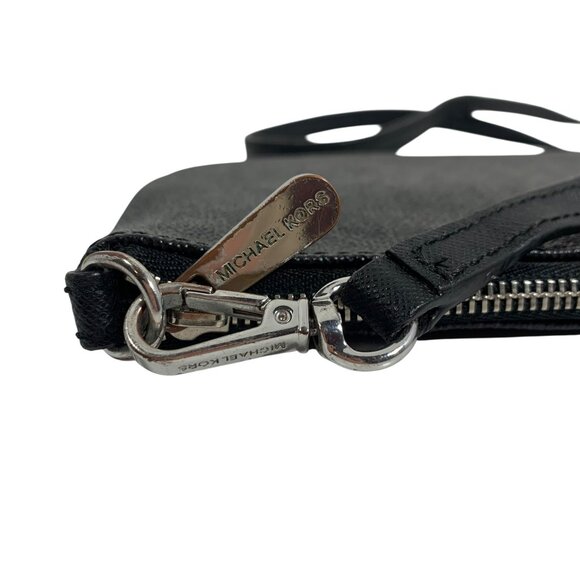 Michael Kors Jet Set Black Signature Logo Crossbody Bag w/ Adjustable Strap - Picture 6 of 12